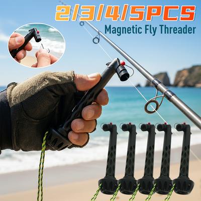 Tragbarer magnetischer Fliegenfaden-Einfädler Multifunktional Leichtgewicht Magnetischer Fliegenfaden-Einfädler für Fliegenfischen Angelwerkzeuge zum Einfädeln von Haken