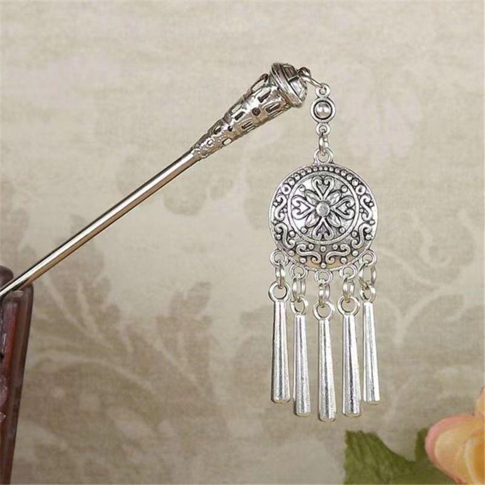 Chinese Style Geometry Hair Clip Tassel Hanfu Hair Stick Vintage Butterfly Hair Stick  Ladies