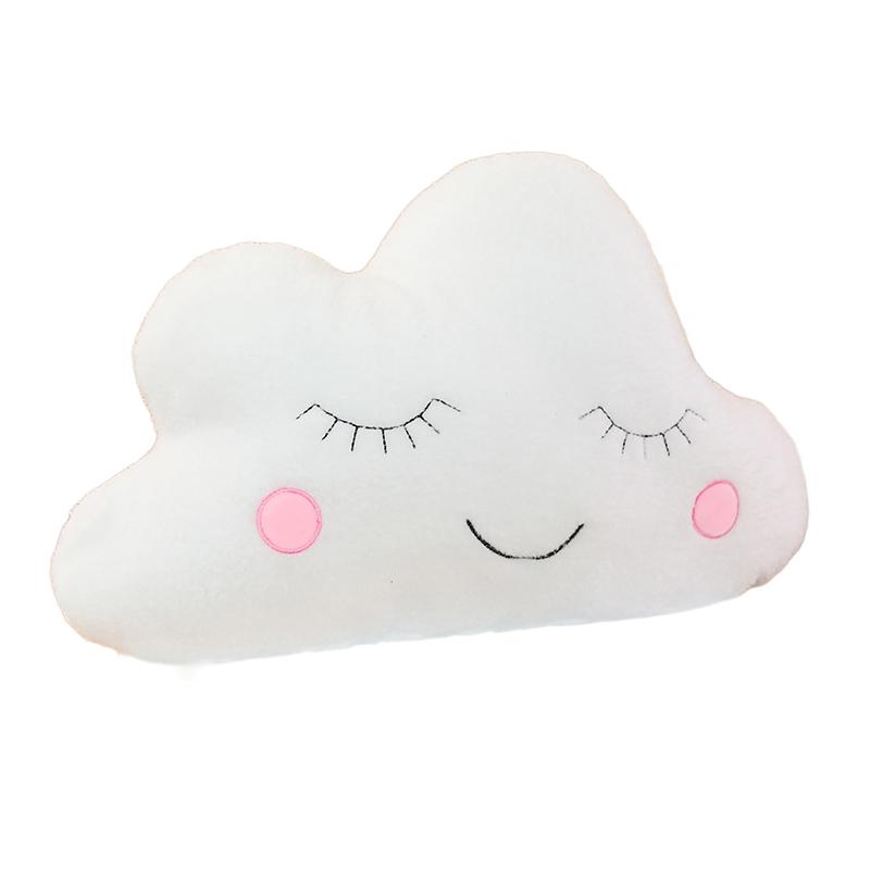 Shy Sky Plush Throw Pillow Stuffed Pink Grey White Cloud Moon Star Water Drop Soft Cushion Sofa Chair Decoration Present
