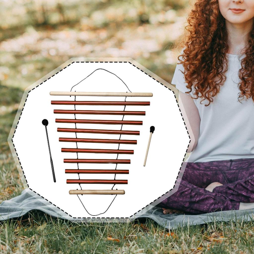 Větrný zvonkohra, Ruční, Meditační jednoradové tyčové zvonkohry, 9tónový bicí nástroj pro učitele, Řízení třídy, Dárek pro děti