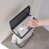 Yamazaki Jitsugyo Side Open Separation Garbage Bag Holder Slim Set of 3 Trash Can Separation with Lid 10L 20L Kitchen Luce White 5401 X 3