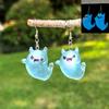 Ghost Earrings Glow-in-the-Dark Ghost Pendant Earrings for Women Decor, Fun Cute Earrings, Ghost Necklace for Women Halloween Jewelry