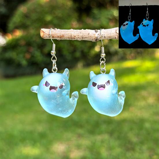Ghost Earrings Glow-in-the-Dark Ghost Pendant Earrings for Women Decor, Fun Cute Earrings, Ghost Necklace for Women Halloween Jewelry