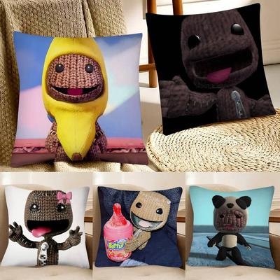 Vtipný povlak na polštář LBP Sackboy Módní čtvercový povlak na polštář Ložnice Pohovka Obývací pokoj Ins Dekorace Volný čas