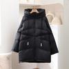 Herbst und Winter locker große Größe weiße Entendaunen lockere Silhouette mittellang mit Kapuze Daunenjacke verdickte Jacke Damen