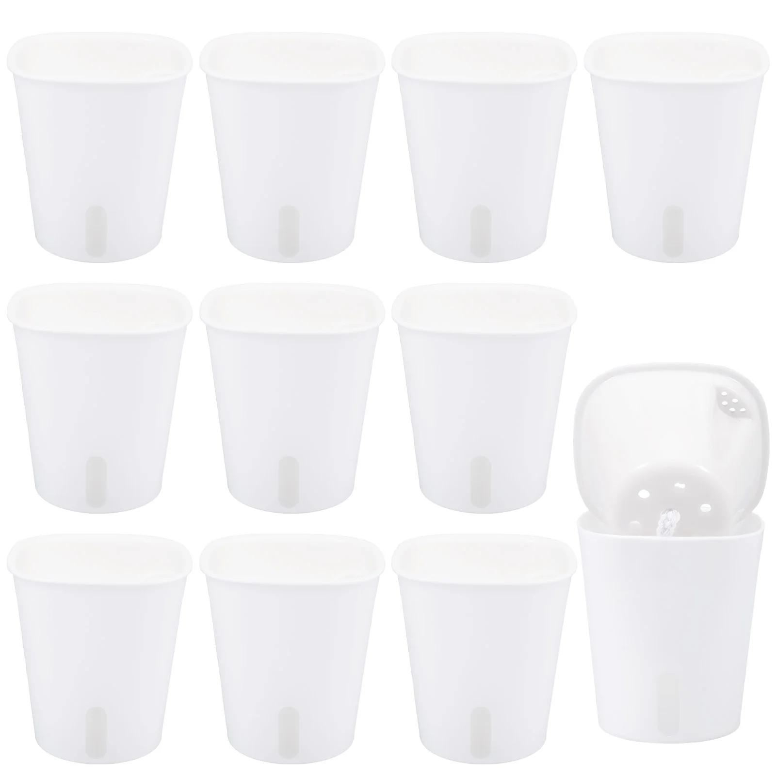 10 шт. Самополивающийся горшок для растений Ленивый гидропонный цветочный горшок Пластиковый полупрозрачный Самополивающийся цветочный горшок Настольное украшение S