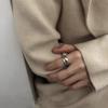 Retro Niche Irregular Glossy Ring INS Double-layer Design Personality Senior Sense 100% Match Trendy Party Ring