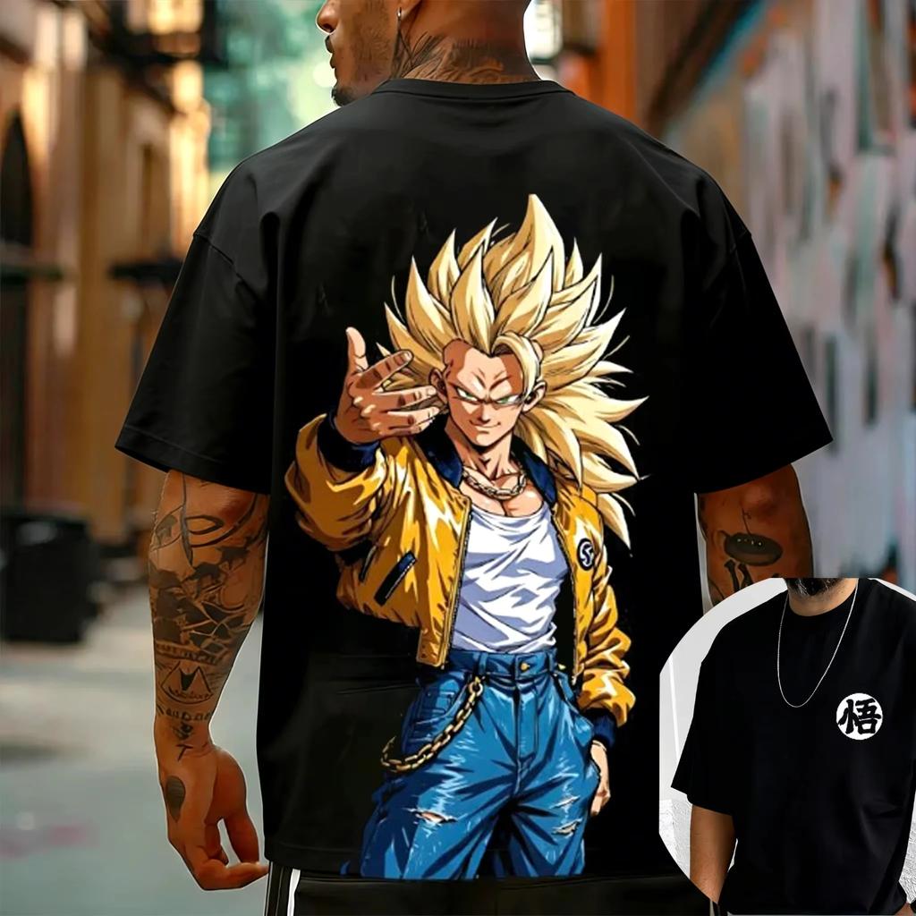 2026 Dragon Ball Goku Japanese Anime Printed Men's T-Shirt for Unisex pure Cotton Harajuku Y2k Short Sleeve Tshirt Clothing Tee