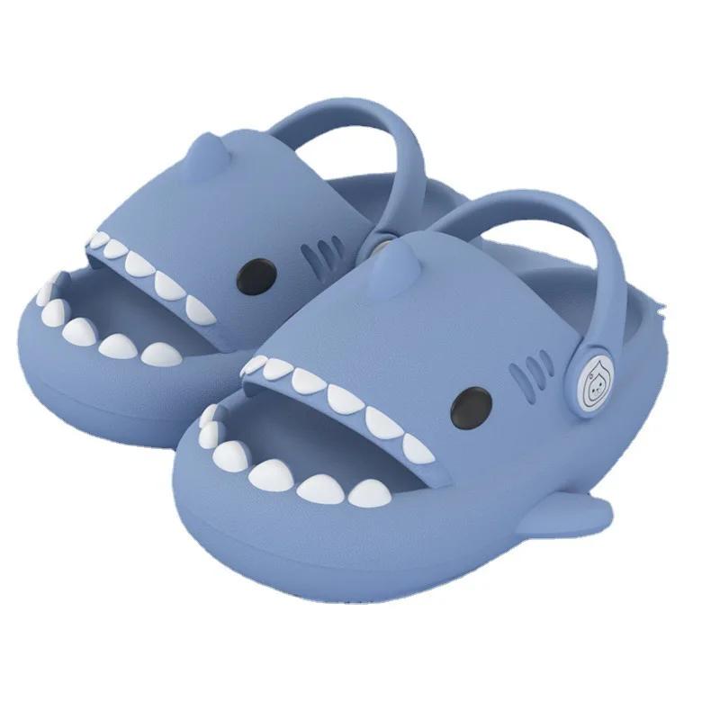 Summer New Kids Toddler Baby Outdoor Eva Slippers Cute Flat Heel Children Beach Sandals Cartoon Shark Kids Slippers