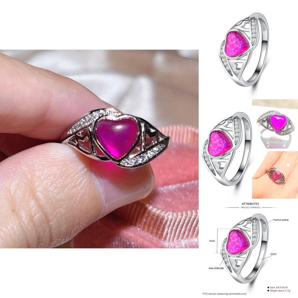 Trendy 2018 Cross-border Jewelry Supply Fantasy Australian Peach Heart Ring For Mother's Day