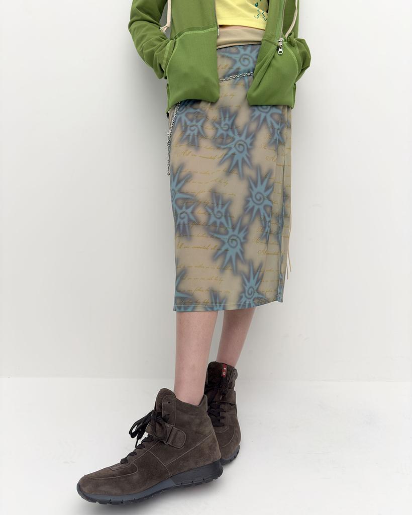 Pyule Mural Mesh Skirt Sand
