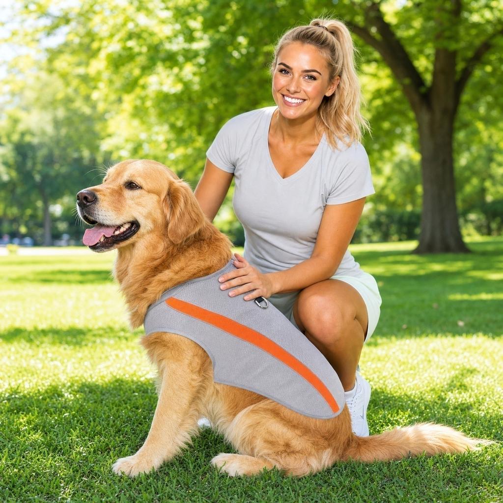 Lightweight Breathable Dog Cooling Vest Summer Pet Cooling Jacket Mesh Fabric Soft Dog Clothes for Hot Weather Outdoor Activities