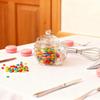200ml Clear Glass Canister with Lid for Sugar Cubes, Snacks, Nuts, and More. Cute and Charming for Kitchen Storage. Includes Stainless Steel Tongs.