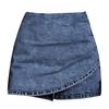 Denim Skorts for Women High Waisted Faux Wrap Short Skirt