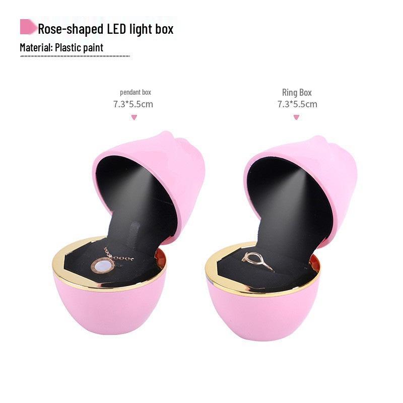 Caja de Joyería LED Creativa en Forma de Corazón para Anillos, Collares y Colgantes