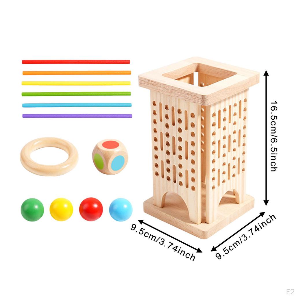 Wooden Sticks Dice Game Early Educational Pick Up Math Counting Toy for Preschool Boys