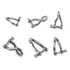 Stainless Steel Screw Pin Twisted Shackle Heavy Duty Shackles Marine Riggings Accessories for Connecting Chain and Rope