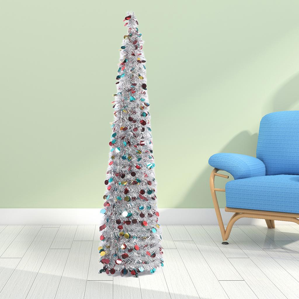 1,5m PET Faltbarer Künstlicher Weihnachtsbaum Pailletten Up Weihnachtsbaum für Heim-Feiertagsdekoration