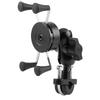 Qiilu Motorcycle Smartphone Base Smartphone Mobile Phone Made of ABS Easy for Motorcycles Mount, Holder, Support, + Aluminum, 360-Degree Rotation,