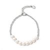 Elegant Charm Pearl Bracelets Steel Chain Beads Bracelets Dainty Simple Thin Pulseras  Jewelry Gift