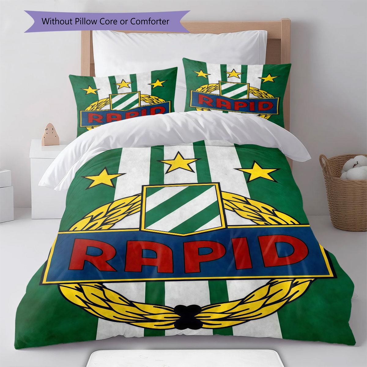 Rapid Vienna logotips Gultasveļas sega Komplekts