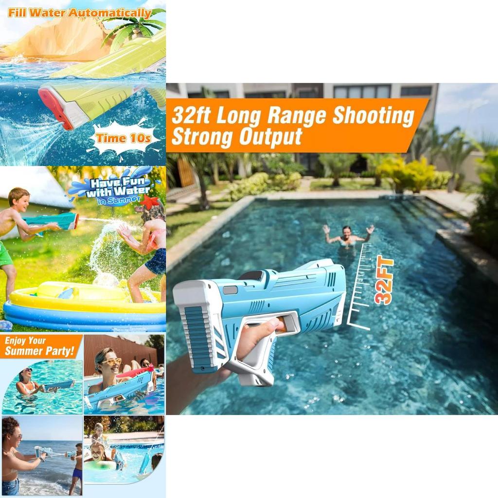 New Summer Automatic Electric Water Gun Parent-child Outdoor Beach Water Fight Toy