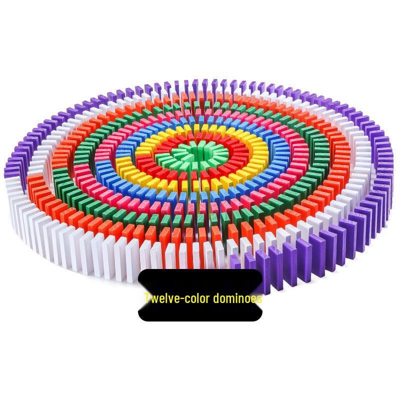 Wooden 12-Color 120-Piece Educational Dominoes for Infants and Toddlers
