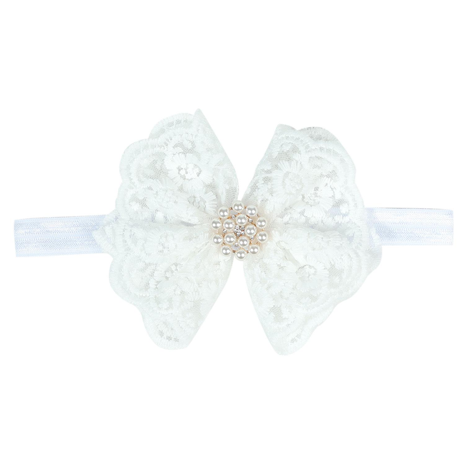 

Детские повязки-банты для девочки, милая кружевная повязка для волос со стразами, эластичный детский тюрбан, головной убор для новорожденных, детские аксессуары для волос