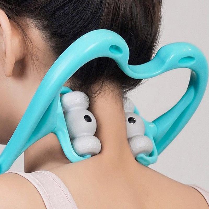 Neck Massageador Massagem Relieve Hand Roller Neck Massager For Neck Shoulder Trigger Point Plastic Pressure Point Therapy