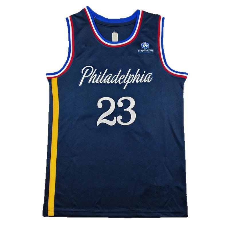 2026 Philadelphia 76ers James 23 Dark Blue City Edition Embroidered Basketball Jersey