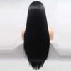 1B# Black Wigs Long Silky Straight Black 13x3 Lace Wig for Women Heat Resistant Fiber Hair Replaceme