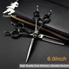 6-Inch Black Double-Tail XMQ-02 Hair Salon Scissors for Bangs - Professional Barber Shears