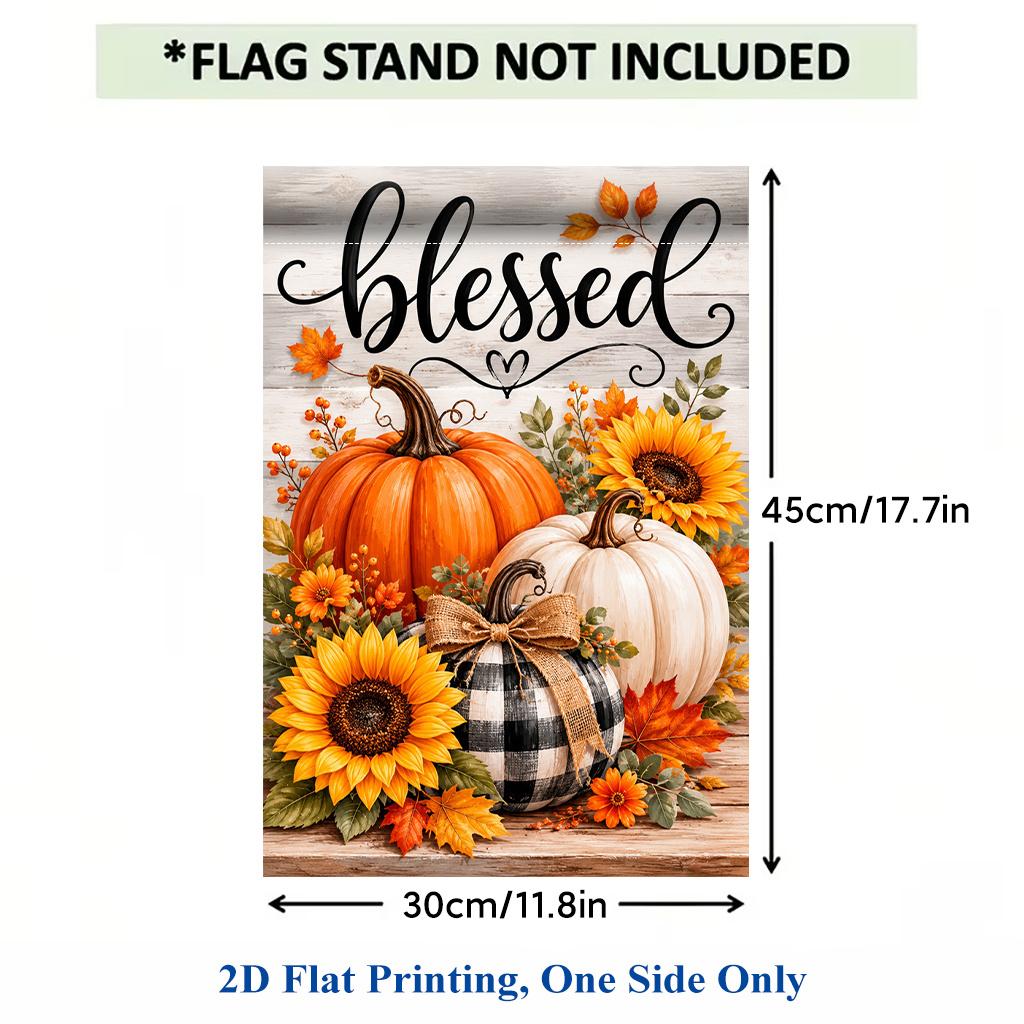 1pc Fall Harvest Pumpkins Garden Flag - Single-Sided Polyester, 29.97x44.96 cm, Outdoor Decor