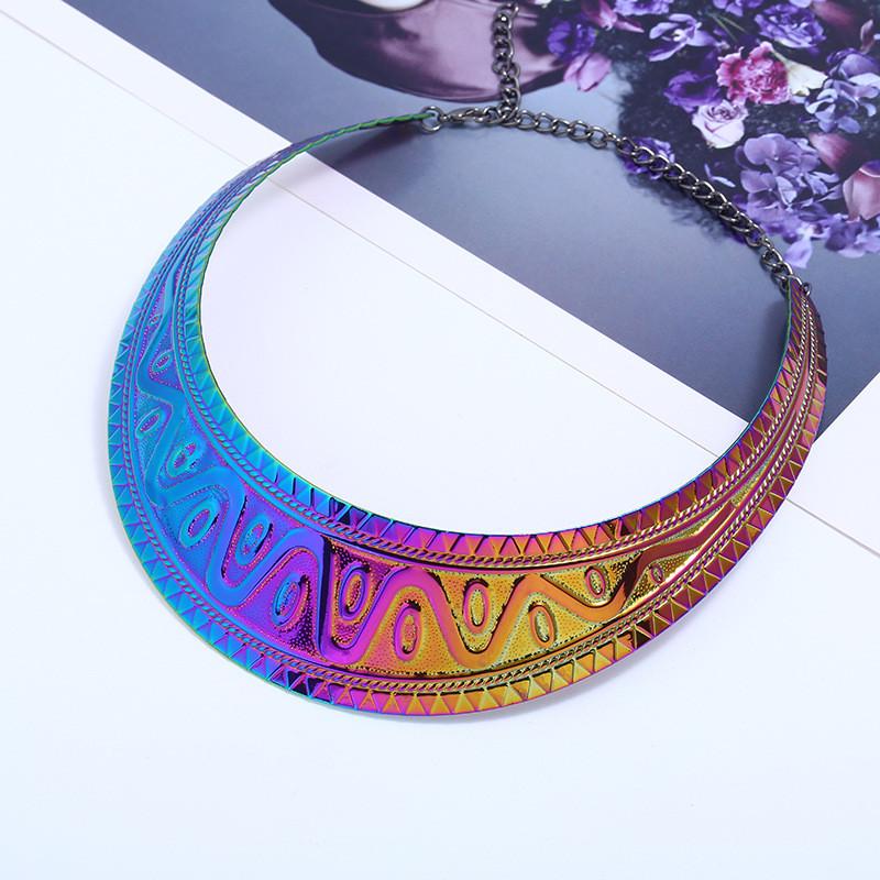 Metallic Punk Necklace With Electroplated Finish For Fashion And Gift Jewelry