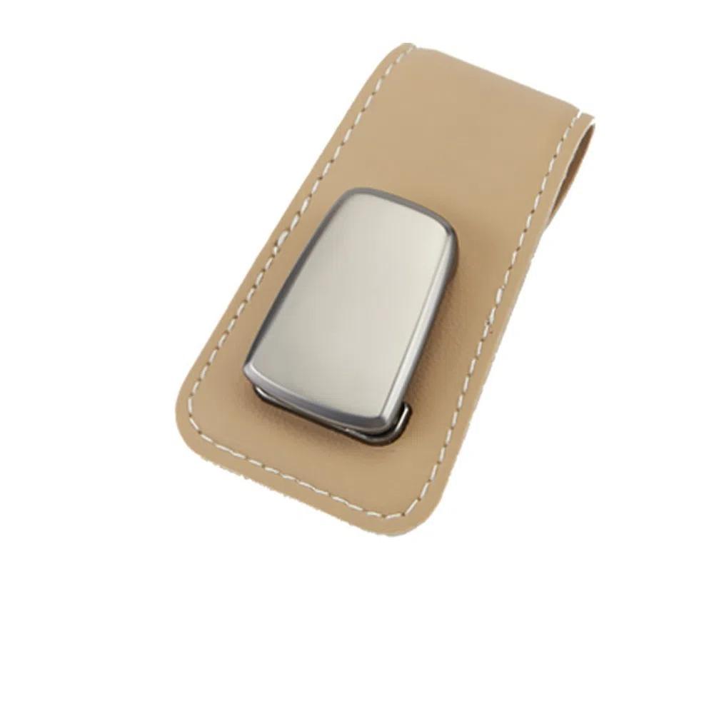 Multifunction Eyeglasses Clip PU Leather Solid Color Card Case Portable Sun Visor Sunglasses Holder Auto Interior Accessories