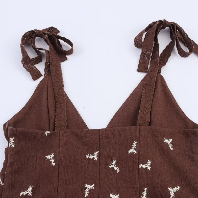 Kaslead New Women clothes Western Style Fashion Simple Short Skirt Embroidery Top 0881011