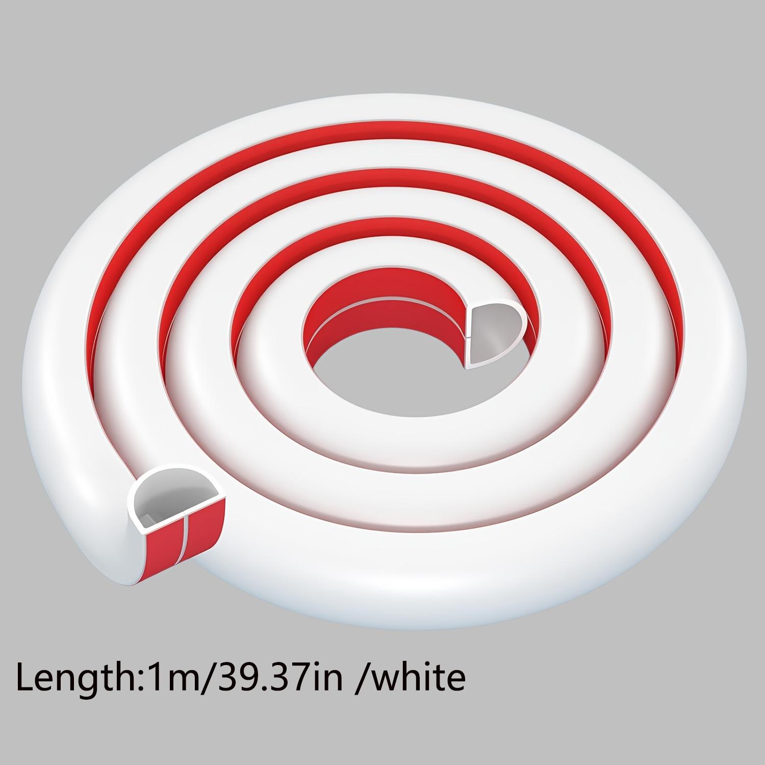 

1M Flexible Cord Management Channel,Invisible Decorative Wire Cover, Anti-Step Protector, Adhesive Cable Raceway with Cap білий