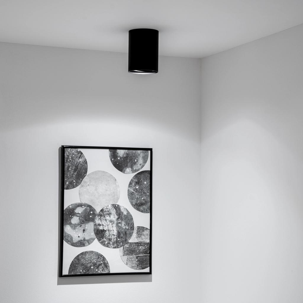 Surface-Mounted Halogen Spot Tube Movable Fixture Amat-L Gu10 Round Black 115Mm