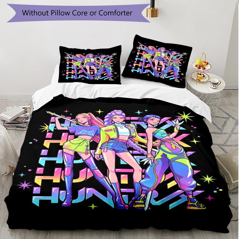 3pcs Duvet Cover Set (1*Duvet Cover + 2*Pillowcase, Without Core), K Print Soft All‑Season Bedding Set, Home Bedroom Decor Gift