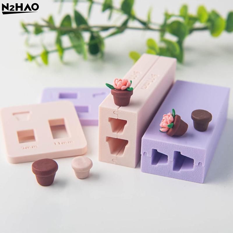 Soft Pottery Polymer Clay Flowerpot Bead Roller DIY Flowerpot Clay Mold Clay Bead Making For Earrings Pendants Jewelry Crafting