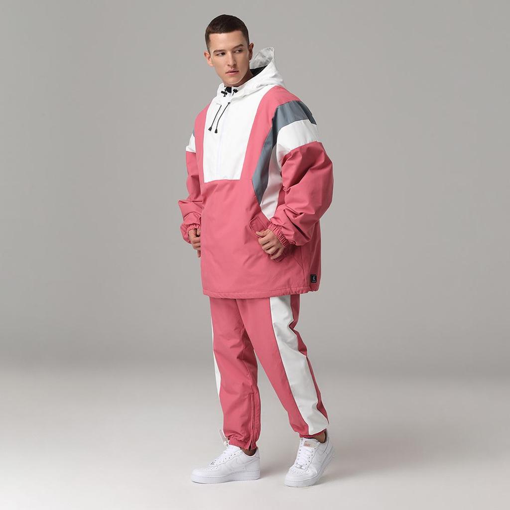 Unisex Hip Hop Style Waterproof & Windproof Snowboard Suit Set