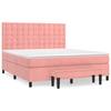3138096 vidaXL Divan Bed with Mattress Pink 160x200 Cm Velvet