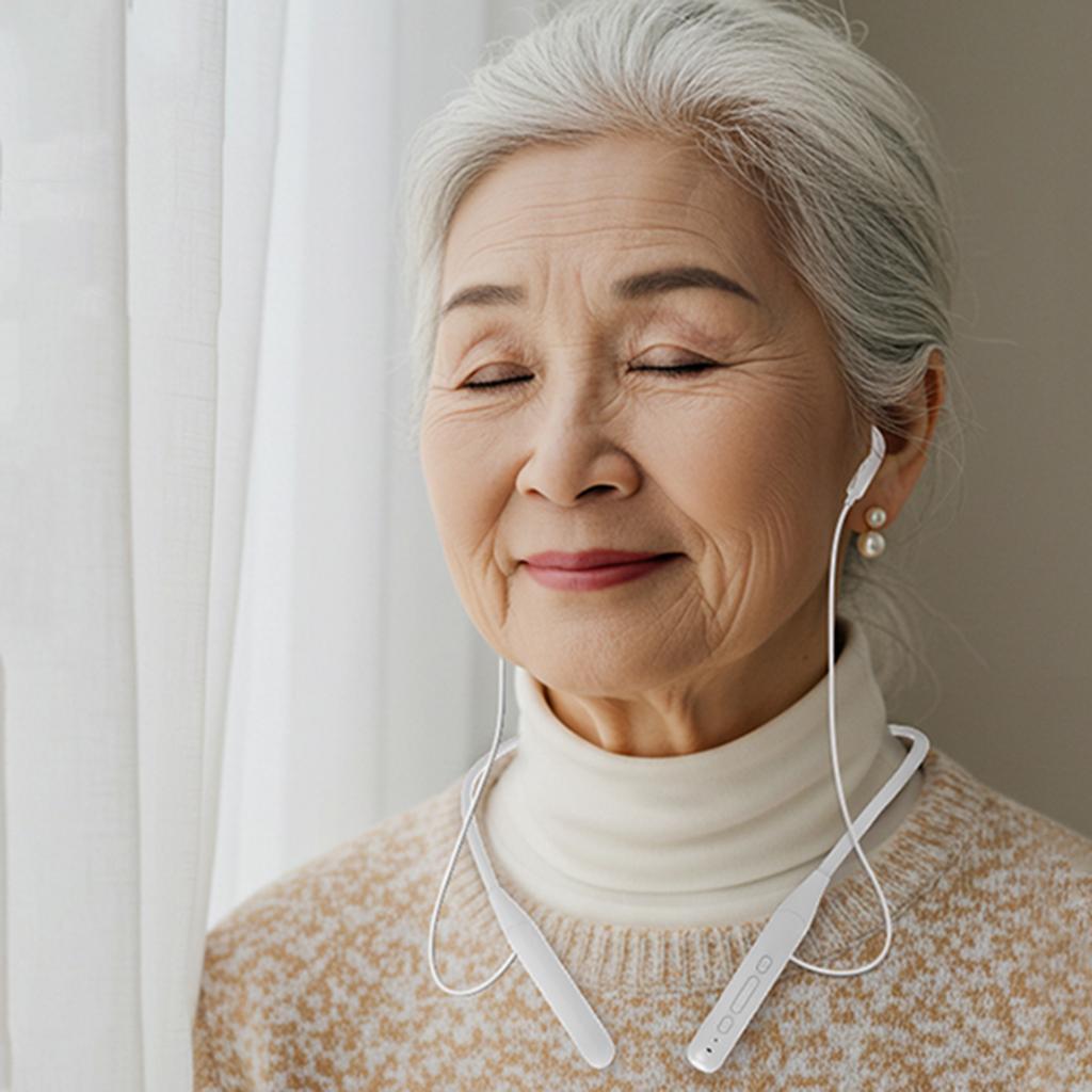 Neckband Hearing Aid Rechargeable Hearing Amplifier Device Neck Hanging Sports Earphone for Seniors and Adults