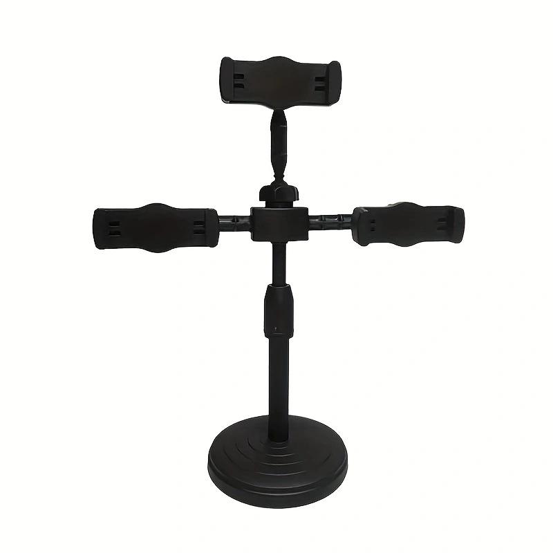 Multifunctional Desktop Stand with Dual Microphone, Fill Light, and Mobile Phone Holder for Beauty and Live Streaming