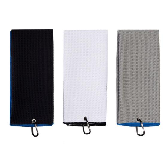 Golf Towel Waffle Pattern Hook Featured Quick Dry Soft Microfiber Fitness Gym Towels Sporting Goods