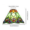 8 Inch Creative Stained Glass Peacock Lampshades Replacement, Only Handmade Phoenix Tail Vintage Lamp Shade,  for Pendant Light