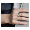 Adjustable Open Ring Men Women Vintage Geometric Textured Band Plated Retro Unisex Jewelry