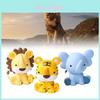 Encantadores Enfeites de Animal Cartoon em PVC com Designs de Tigre, Leão e Elefante para Crianças