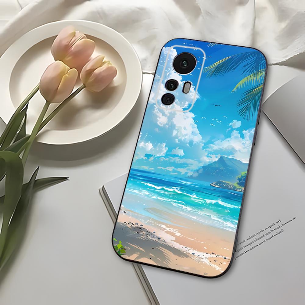 Beach Phone Case For Xiaomi 11 Redmi Note 11 5G 8T 9A 9 10T Note8Pro Note9 12SUltra Black Case