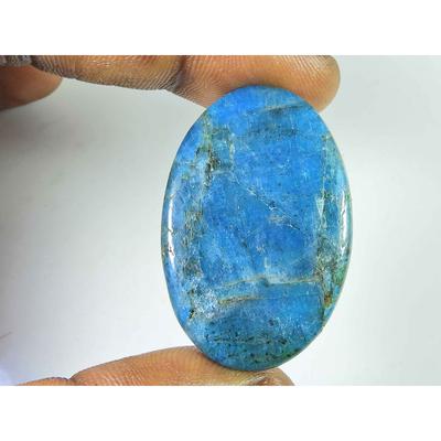 53Cts Genuine Neon Blue Apatite Oval Crystal Cabochon Loose Gemstone 25X38MM SK-2085